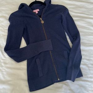 Lilly Pulitzer navy blue zip hoodie XS